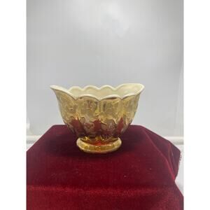 Gold Weeping vase Decor Hollywood Bottom says 24kt gold Made in USA 6" Vintage